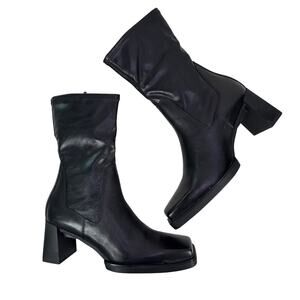 Vagabond Shoemakers Edwina Bootie Womens‎ EU 39 Black Leather Square Toe